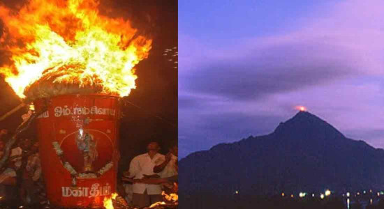 Special Pooja Performed for the wick to be lit on the Maha Deepam lighting!
