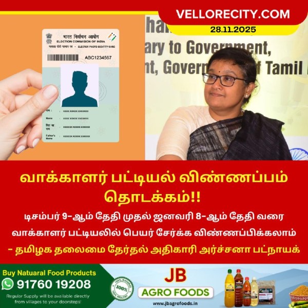 வாக்காளர் பட்டியல் விண்ணப்பம் தொடக்கம்!