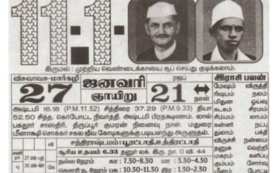 Auspicious (Nalla Neram) time today (Jan 11th)