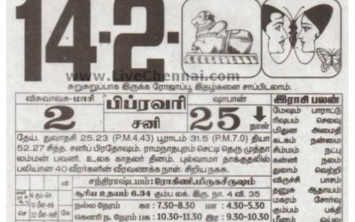 Auspicious (Nalla Neram) time today (Feb 14th)