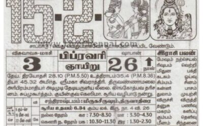 Auspicious (Nalla Neram) time today (Feb 15th)