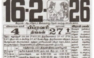 Auspicious (Nalla Neram) time today (Feb 16th)