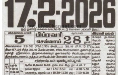 Auspicious (Nalla Neram) time today (Feb 17th)