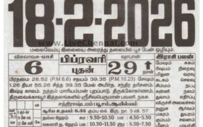 Auspicious (Nalla Neram) time today (Feb 18th)