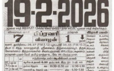 Auspicious (Nalla Neram) time today (Feb 19th)