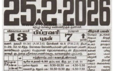 Auspicious (Nalla Neram) time today (Feb 25th)