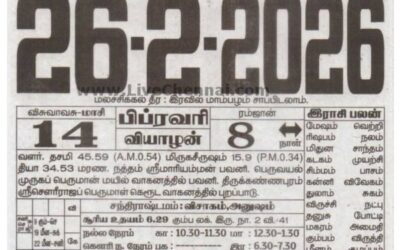 Auspicious (Nalla Neram) time today (Feb 26th)