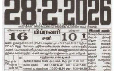 Auspicious (Nalla Neram) time today (Feb 28th)