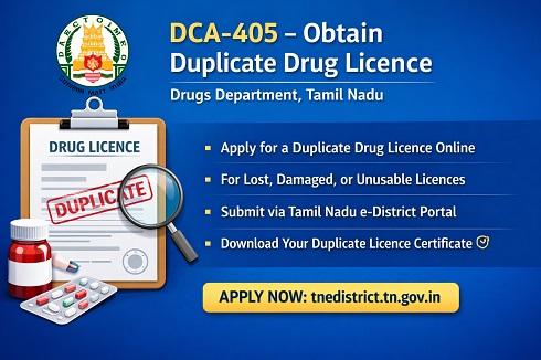 Apply for Duplicate Drug Licence in Tamil Nadu – DCA-405