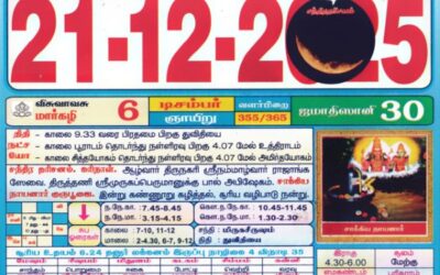 Auspicious (Nalla Neram) time today (Dec 21st)