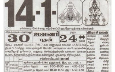 Auspicious (Nalla Neram) time today (Jan 14th)