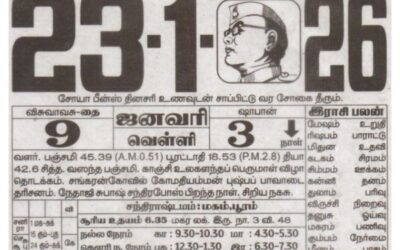 Auspicious (Nalla Neram) time today (Jan 23rd)