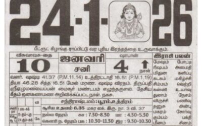Auspicious (Nalla Neram) time today (Jan 24th)