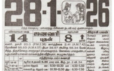 Auspicious (Nalla Neram) time today (Jan 28th)