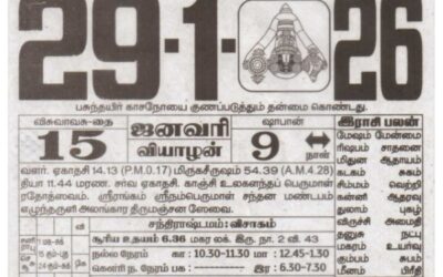 Auspicious (Nalla Neram) time today (Jan 29th)