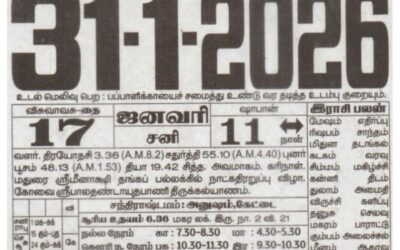 Auspicious (Nalla Neram) time today (Jan 31st)