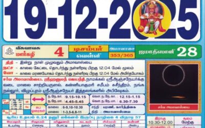 Auspicious (Nalla Neram) time today (Dec 19th)