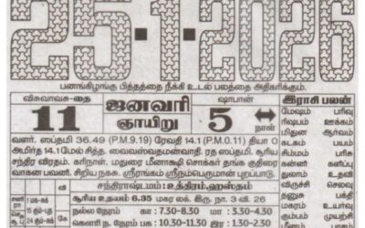 Auspicious (Nalla Neram) time today (Jan 25th)