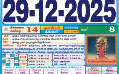 Auspicious (Nalla Neram) time today (Dec 29th)