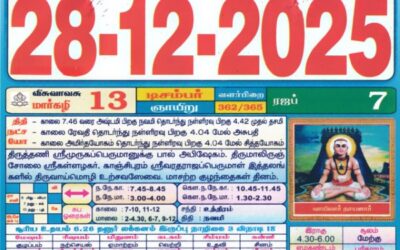 Auspicious (Nalla Neram) time today (Dec 28th)