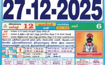 Auspicious (Nalla Neram) time today (Dec 27th)