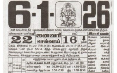 Auspicious (Nalla Neram) time today (Jan 06th)