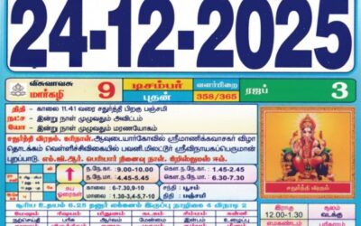 Auspicious (Nalla Neram) time today (Dec 24th)