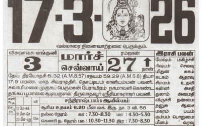 Auspicious (Nalla Neram) time today (Mar 17th)