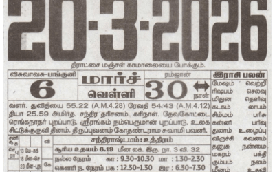 Auspicious (Nalla Neram) time today (Mar 20th)