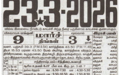 Auspicious (Nalla Neram) time today (Mar 23rd)