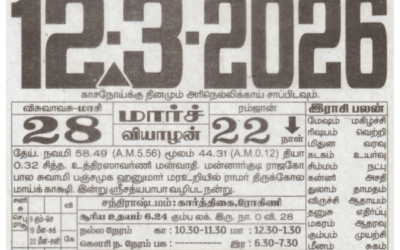 Auspicious (Nalla Neram) time today (Mar 12th)