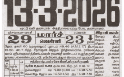 Auspicious (Nalla Neram) time today (Mar 13th)