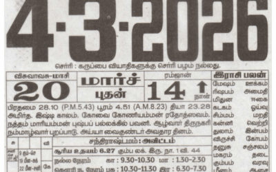 Auspicious (Nalla Neram) time today (Mar 4th)