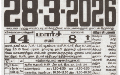 Auspicious (Nalla Neram) time today (Mar 28th)