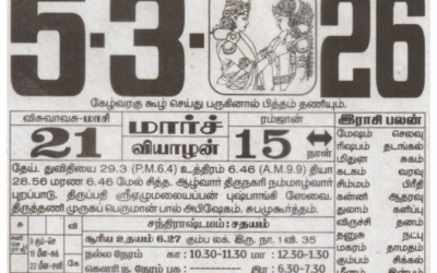 Auspicious (Nalla Neram) time today (Mar 5th)