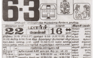 Auspicious (Nalla Neram) time today (Mar 6th)