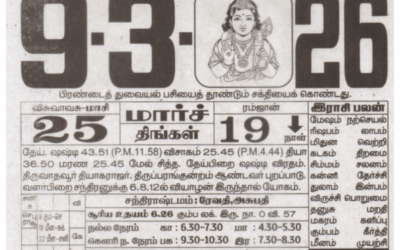 Auspicious (Nalla Neram) time today (Mar 9th)