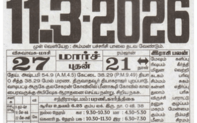 Auspicious (Nalla Neram) time today (Mar 11th)