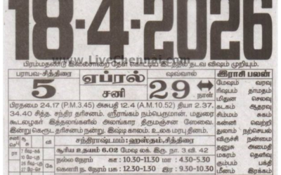 Auspicious (Nalla Neram) time today (April 18th)