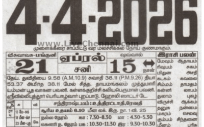 Auspicious (Nalla Neram) time today (April 4th)