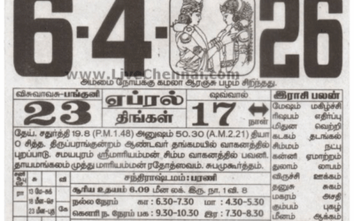Auspicious (Nalla Neram) time today (April 6th)