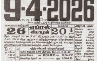 Auspicious (Nalla Neram) time today (April 9th)