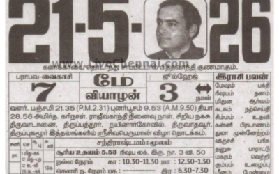 Auspicious (Nalla Neram) time today (May 21st)