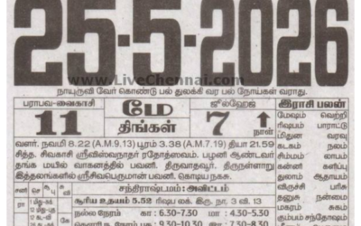 Auspicious (Nalla Neram) time today (May 25th)