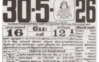 Auspicious (Nalla Neram) time today (May 30th)