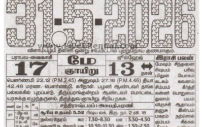 Auspicious (Nalla Neram) time today (May 31st)