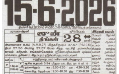 Auspicious (Nalla Neram) time today (June 15th)