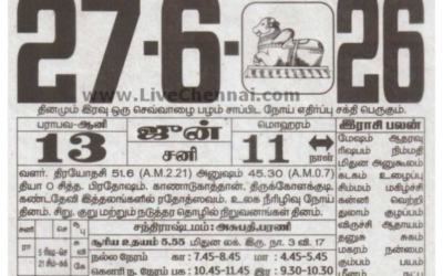 Auspicious (Nalla Neram) time today (June 27th)