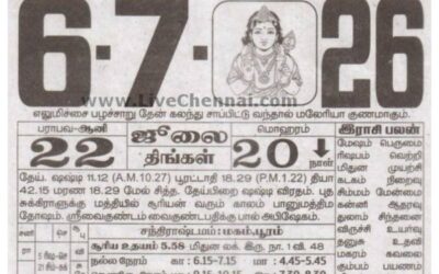 Auspicious (Nalla Neram) time today (July 06th)