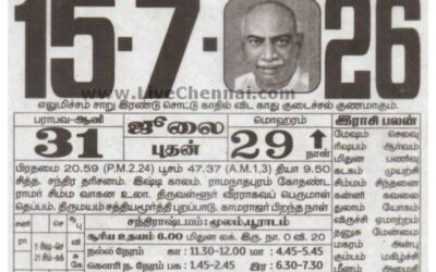 Auspicious (Nalla Neram) time today (June 15th)